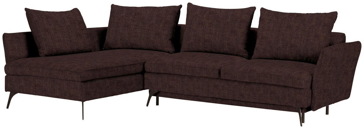 ECKSOFA in Webstoff Braun  - Schwarz/Braun, Modern, Textil/Metall (182/282cm) - Carryhome