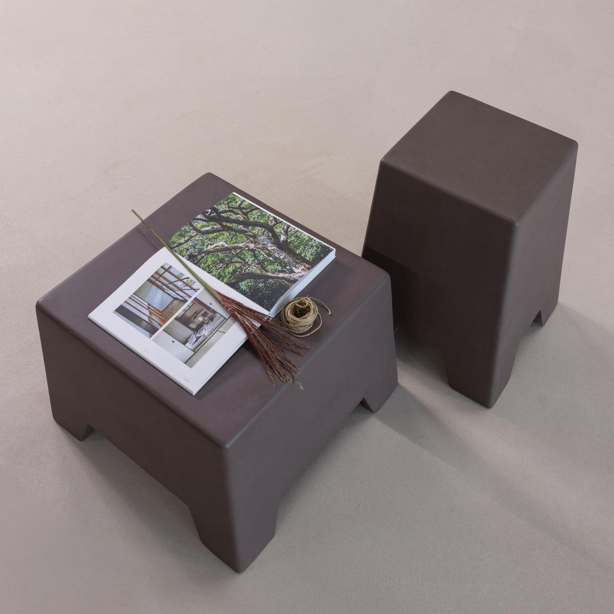 BEISTELLTISCH in Glas, Keramik 36/51/36 cm  - Braun, Design, Glas/Keramik (36/51/36cm) - Livetastic