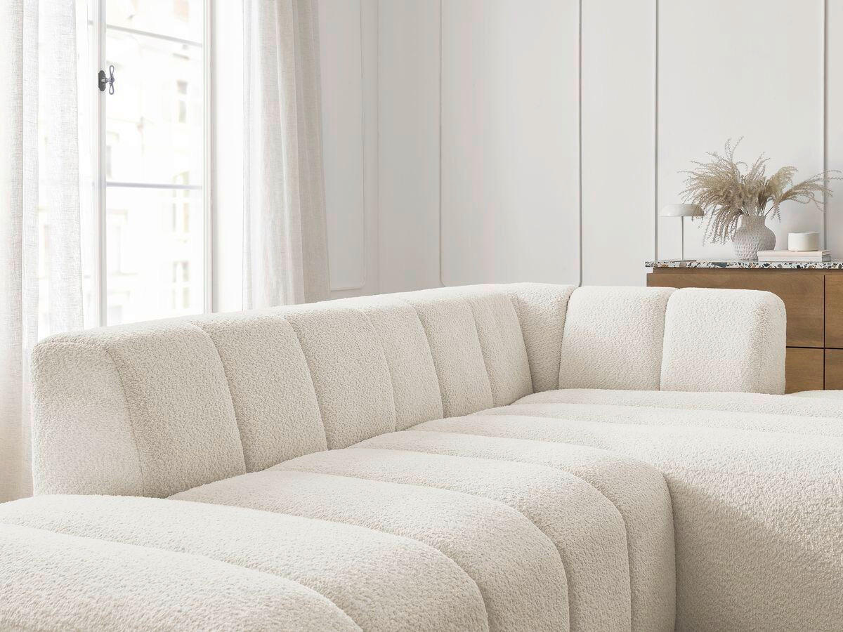 ECKSOFA  ANNECY Beige Bouclé  - Beige/Schwarz, MODERN, Kunststoff/Textil (262/170cm)