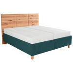 POLSTERBETT Matratze, Lattenrost, Bettkasten Buchefarben, Petrol 180/200 cm  - Buchefarben/Petrol, Design, Holz/Textil (180/200cm) - Valnatura