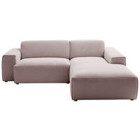 ECKSOFA in Cord Altrosa  230/189 cm  - Schwarz/Altrosa, Design, Kunststoff/Textil (230/189cm) - Pure Home Lifestyle