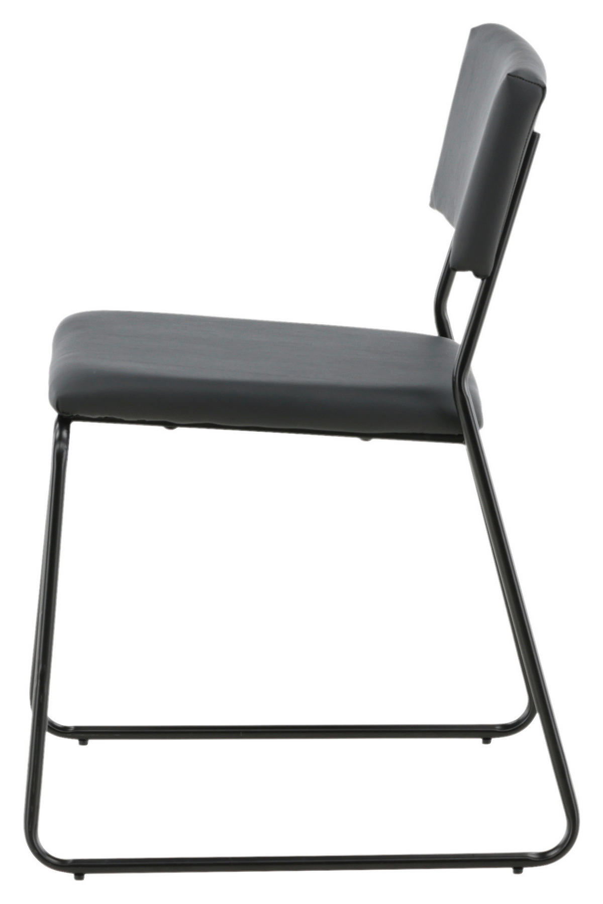 STOLSET 2 styck stål läderimitation (vegan)  - svart, Design, metall/textil (40/76/52cm) - Livetastic