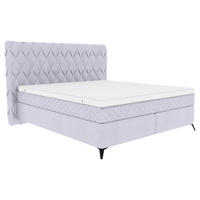 BOXSPRINGBETT 180/200 cm  in Hellgrau  - Hellgrau/Schwarz, Design, Textil/Metall (180/200cm) - Boxxx