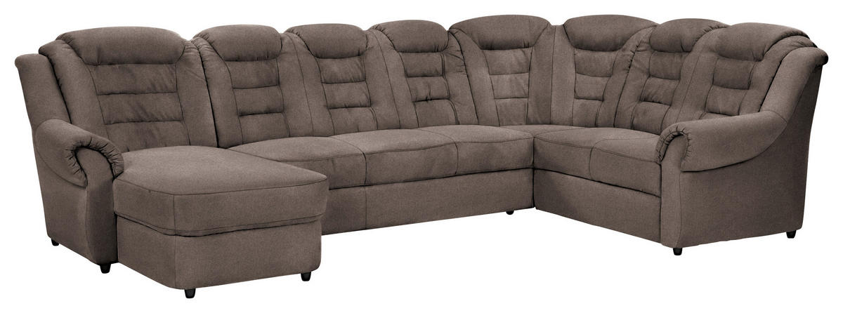 WOHNLANDSCHAFT in Chenille Taupe  - Taupe/Schwarz, Konventionell, Kunststoff/Textil (165/333/216cm) - Livetastic