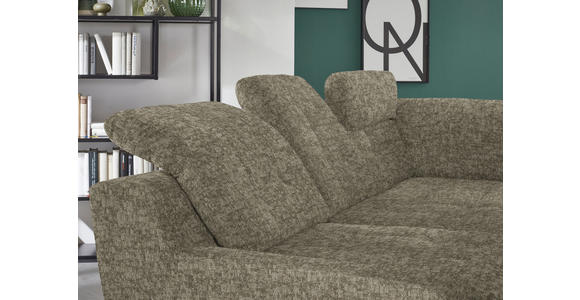 ECKSOFA in Chenille Olivgrün  - Schwarz/Olivgrün, KONVENTIONELL, Textil/Metall (281/200cm) - Carryhome