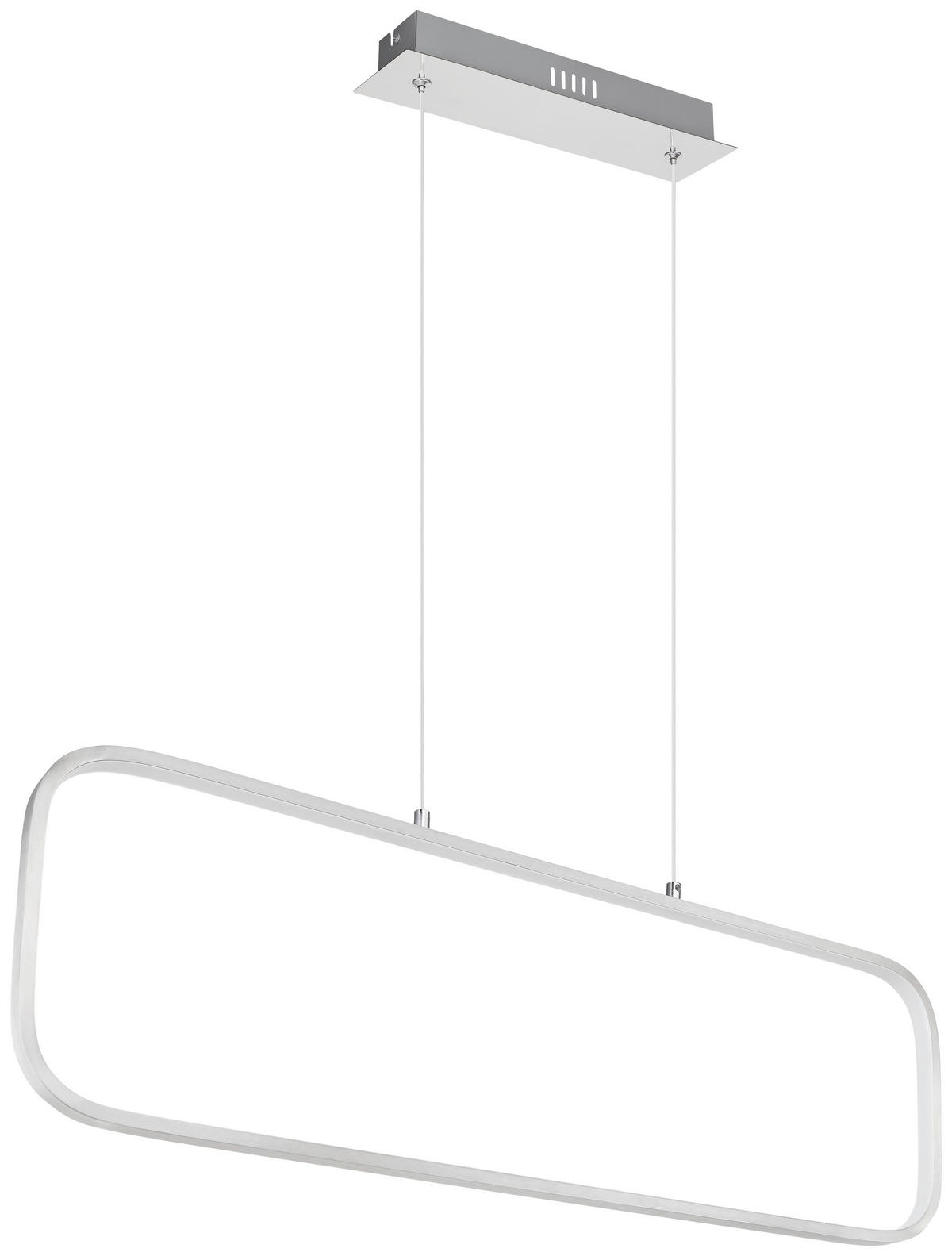 HÄNGELEUCHTE 80/10/120 cm    - Opal/Nickelfarben, Basics, Kunststoff/Metall (80/10/120cm) - Globo
