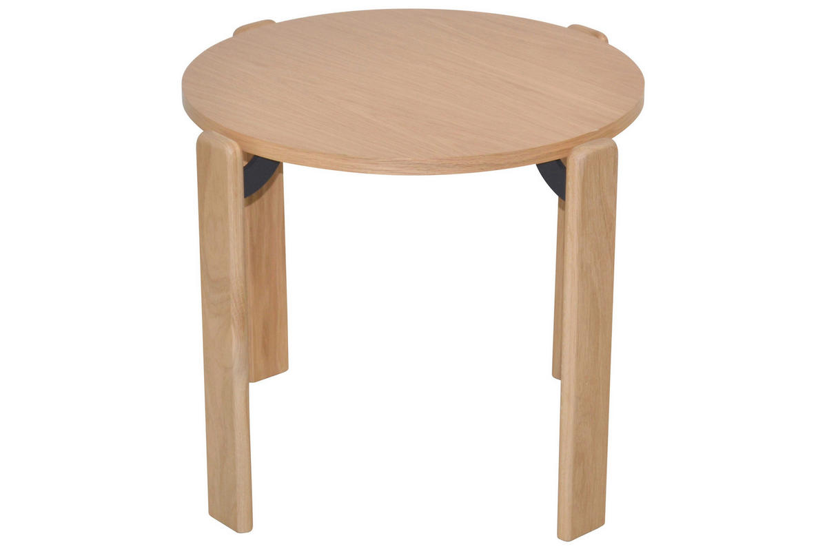 BEISTELLTISCH 56/56/46 cm Eiche furniert Schwarz rund  - Schwarz, Design, Holz/Holzwerkstoff (56/56/46cm) - MID.YOU