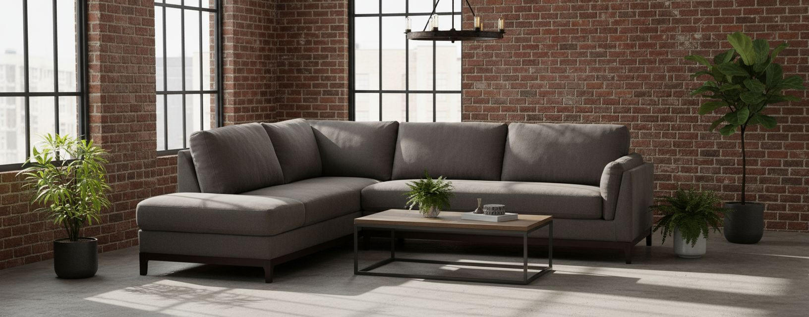 ECKSOFA Grau Webstoff  - Braun/Grau, Basics, Holz/Textil (210/278cm) - MID.YOU