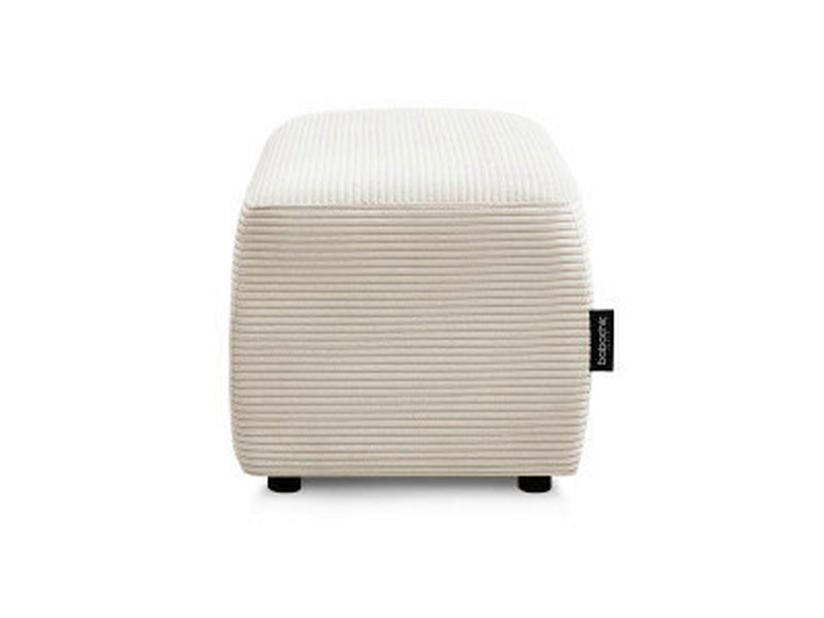 HOCKER ATILLA Cord Beige  - Beige/Schwarz, MODERN, Kunststoff/Textil (92/44/48cm)