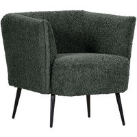 SESSEL in Plüsch Dunkelgrün  - Dunkelgrün/Schwarz, Design, Textil/Metall (76/73/76cm) - Landscape