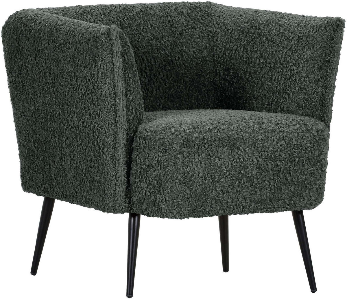 SESSEL in Plüsch Dunkelgrün  - Dunkelgrün/Schwarz, Design, Textil/Metall (76/73/76cm) - Landscape