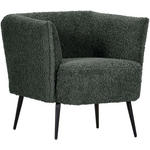 SESSEL in Plüsch Dunkelgrün  - Dunkelgrün/Schwarz, Design, Textil/Metall (76/73/76cm) - Landscape