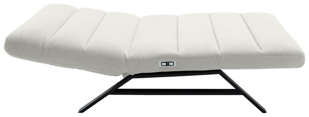 RELAXLIEGE in Feincord Weiß  - Schwarz/Weiß, Design, Textil/Metall (120/54-113/158-198cm) - Pure Home Lifestyle