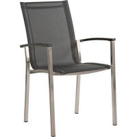 STAPELSESSEL Anthrazit, Grau, Edelstahlfarben  - Edelstahlfarben/Anthrazit, Design, Textil/Metall (56/95/66cm) - Stern