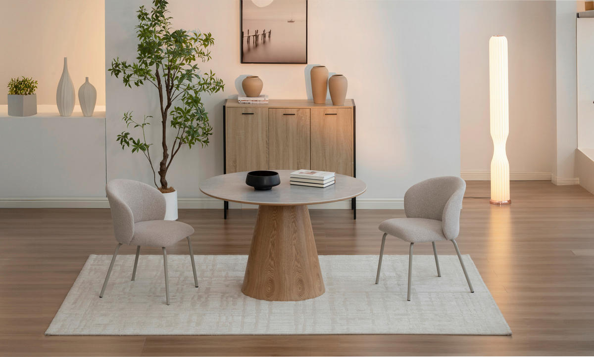 ÉTKEZŐASZTAL - tölgyfa színű/szürke, Modern, faalapú anyag/fa (120/120/75cm) - MID.YOU