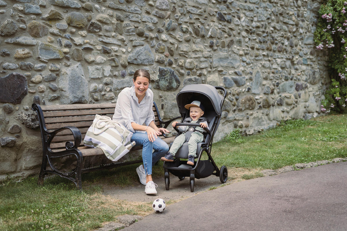BUGGY Boogy 2 Stone  - Dunkelgrau/Schwarz, Basics, Textil/Metall (51/105/84,5cm) - Osann