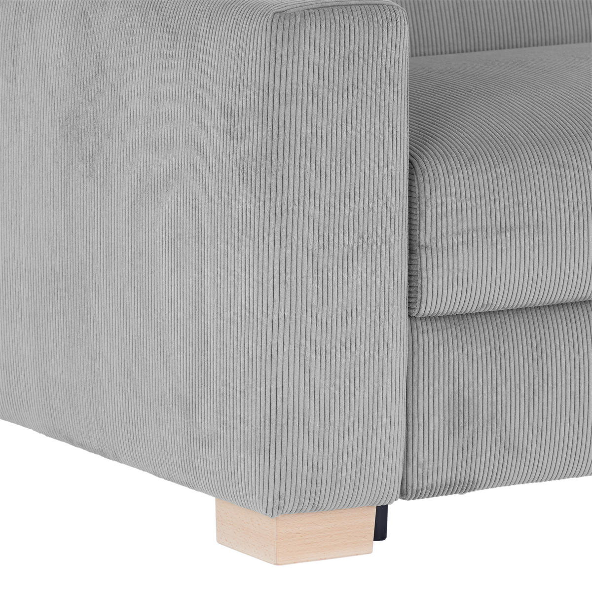 SCHLAFSOFA Grau  - Schwarz/Naturfarben, MODERN, Holz (198/84/96cm) - Livetastic
