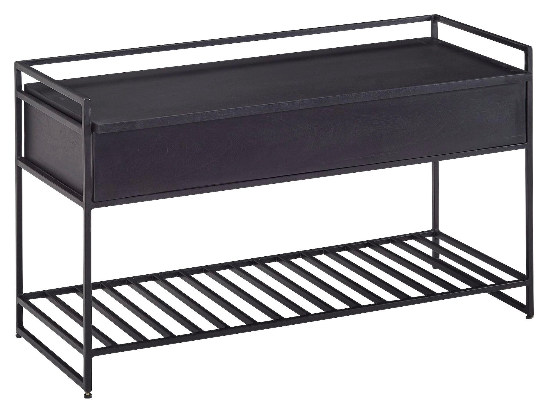 SITTBÄNK i trä svart  - svart, Modern, metall/trä (90/52/38cm) - MID.YOU