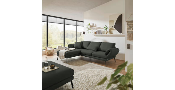 ECKSOFA  in Flachgewebe Grün  175-224/255-365 cm  - Schwarz/Grün, Design, Textil/Metall (175-224/255-365cm) - Dieter Knoll