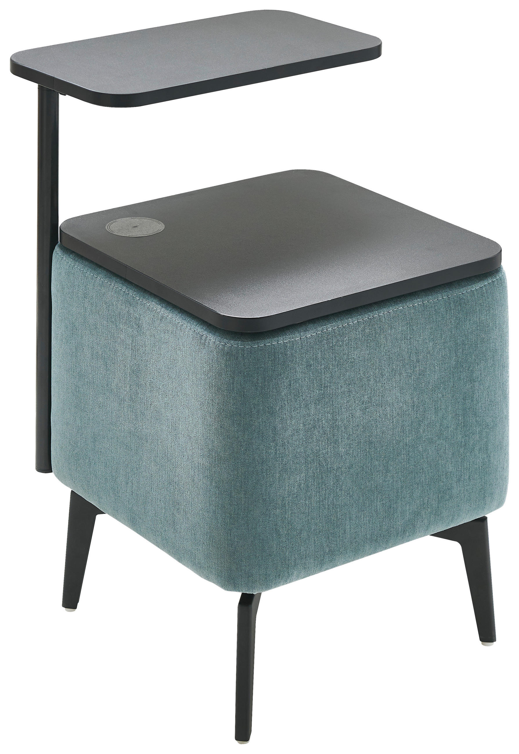 NACHTSCHRANK 48/44/75 cm  - Blaugrau/Schwarz, Design, Holzwerkstoff/Textil (48/44/75cm) - Hukla