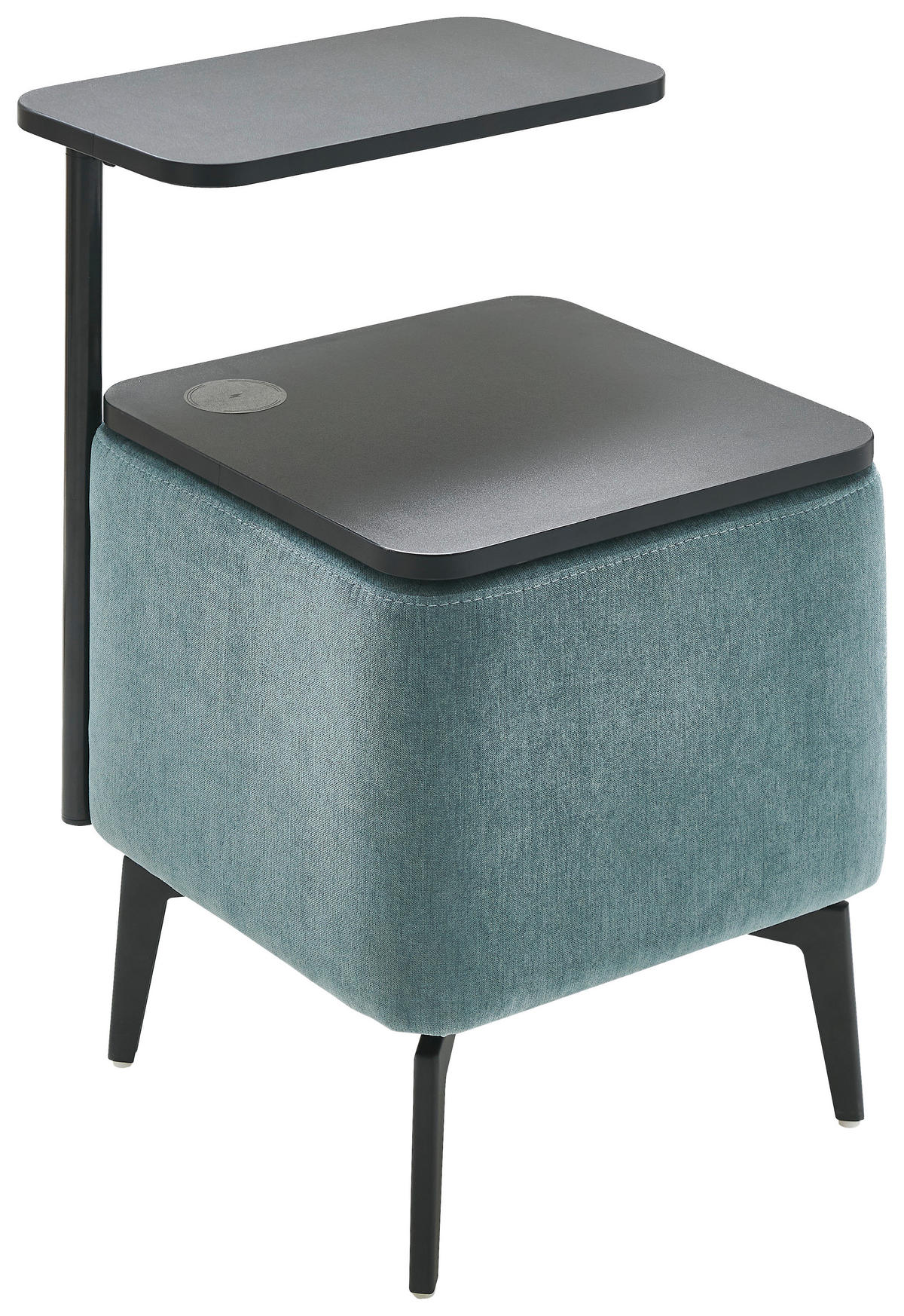 NACHTSCHRANK 48/44/75 cm  - Blaugrau/Schwarz, Design, Holzwerkstoff/Textil (48/44/75cm) - Hukla