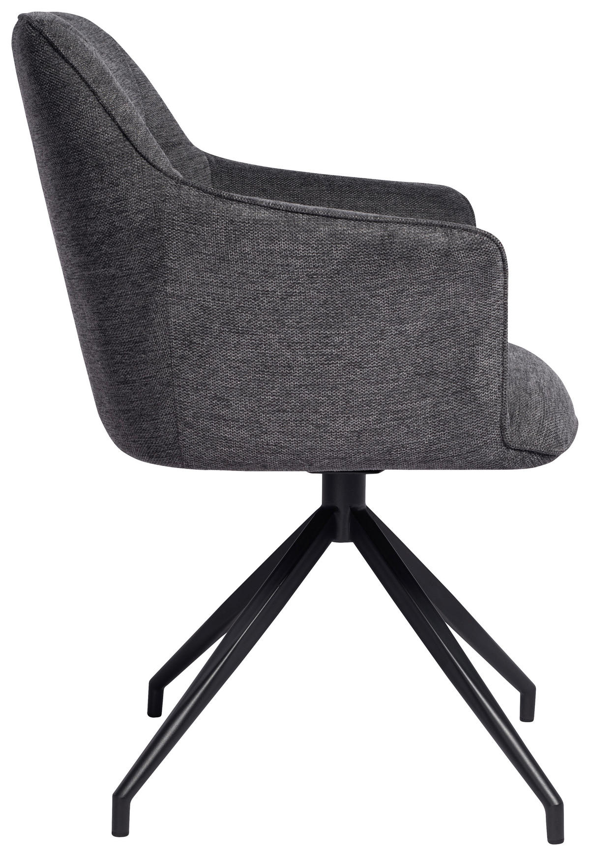 ARMLEHNSTUHL  in Eisen Mikrofaser  - Schwarz/Grau, Design, Textil/Metall (60/85/62cm) - Novel