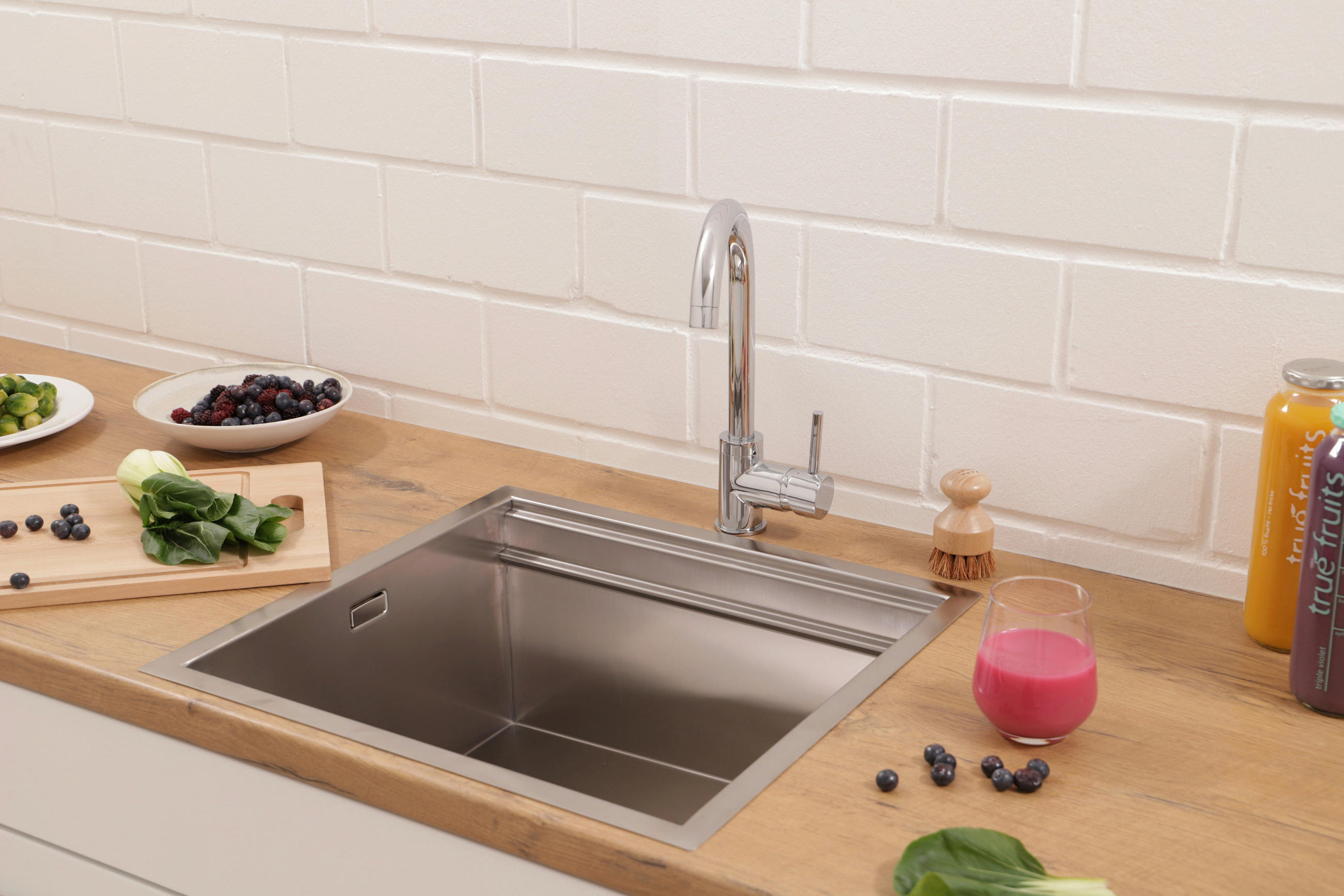 SPÜLE 17502000510484100-80  - Edelstahlfarben, Basics, Metall (51/25,8/48,4cm) - Respekta