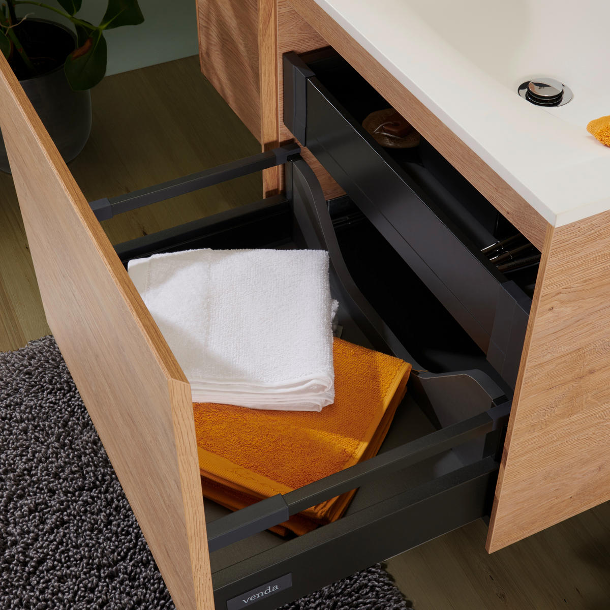BADEZIMMER  in 60 cm  - Hellbraun/Naturfarben, KONVENTIONELL, Holzwerkstoff (60cm) - Emilio Belluti