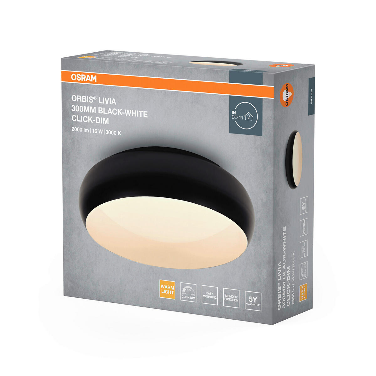 LED-DECKENLEUCHTE 30/9.5 cm   - Design, Kunststoff/Metall (30/9.5cm) - Osram