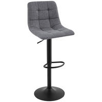 BARHOCKER Webstoff Grau, Schwarz Eisen Sitzfläche 360° drehbar  - Schwarz/Grau, Design, Textil/Metall (43/90-112/47cm) - Stylife