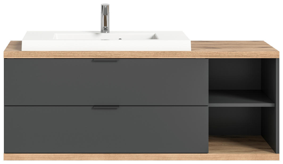 WASCHTISCHKOMBI 130 cm  - Eichefarben/Anthrazit, Basics, Holzwerkstoff/Kunststoff (130cm) - MID.YOU