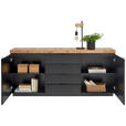 SIDEBOARD 180/80/40 cm  - Schwarz/Eiche Artisan, KONVENTIONELL, Holzwerkstoff/Metall (180/80/40cm) - Xora