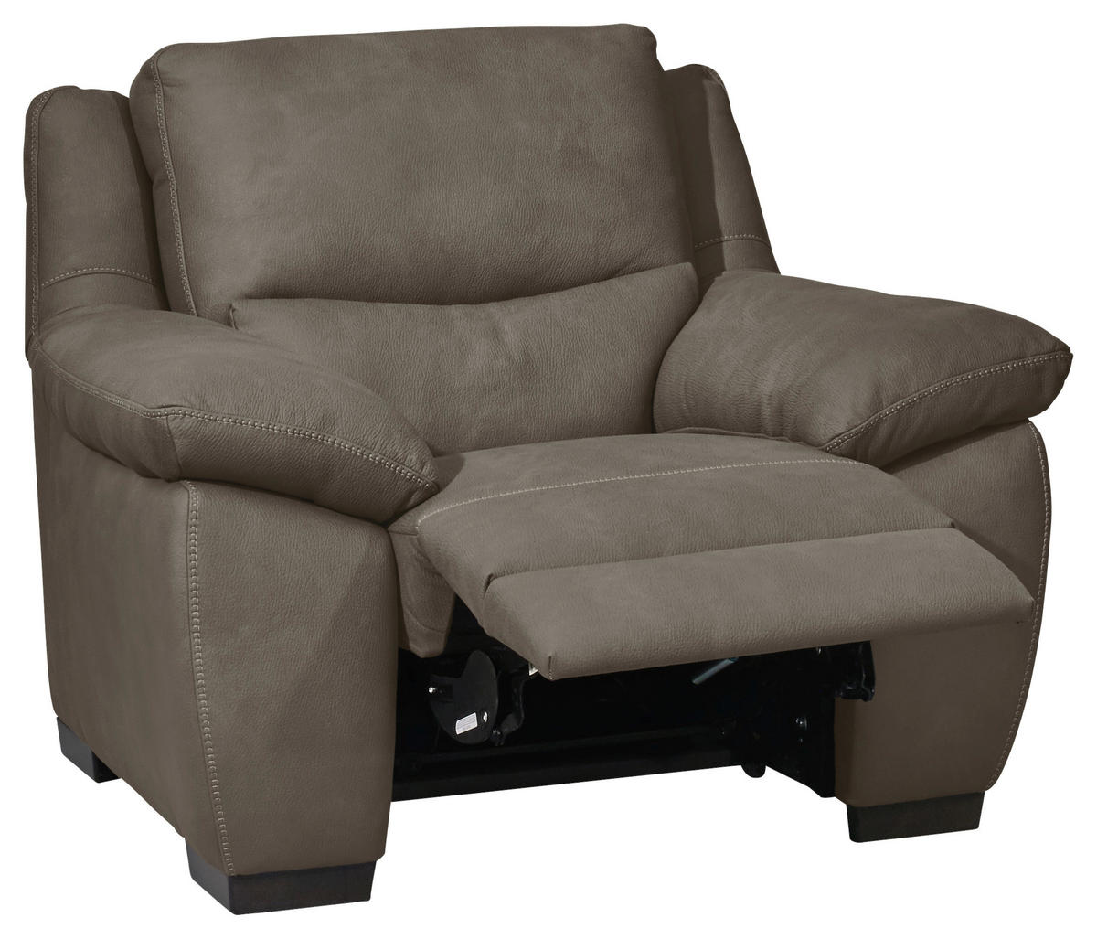 SESSEL in Webstoff Braun, Greige  - Wengefarben/Greige, KONVENTIONELL, Holz/Textil (119/96-157/99cm) - Livetastic