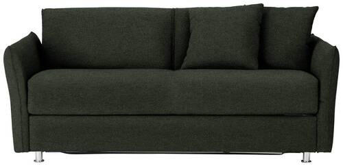 SCHLAFSOFA in Textil Dunkelgrün  - Chromfarben/Dunkelgrün, Modern, Textil/Metall (194/85/100cm) - Bali