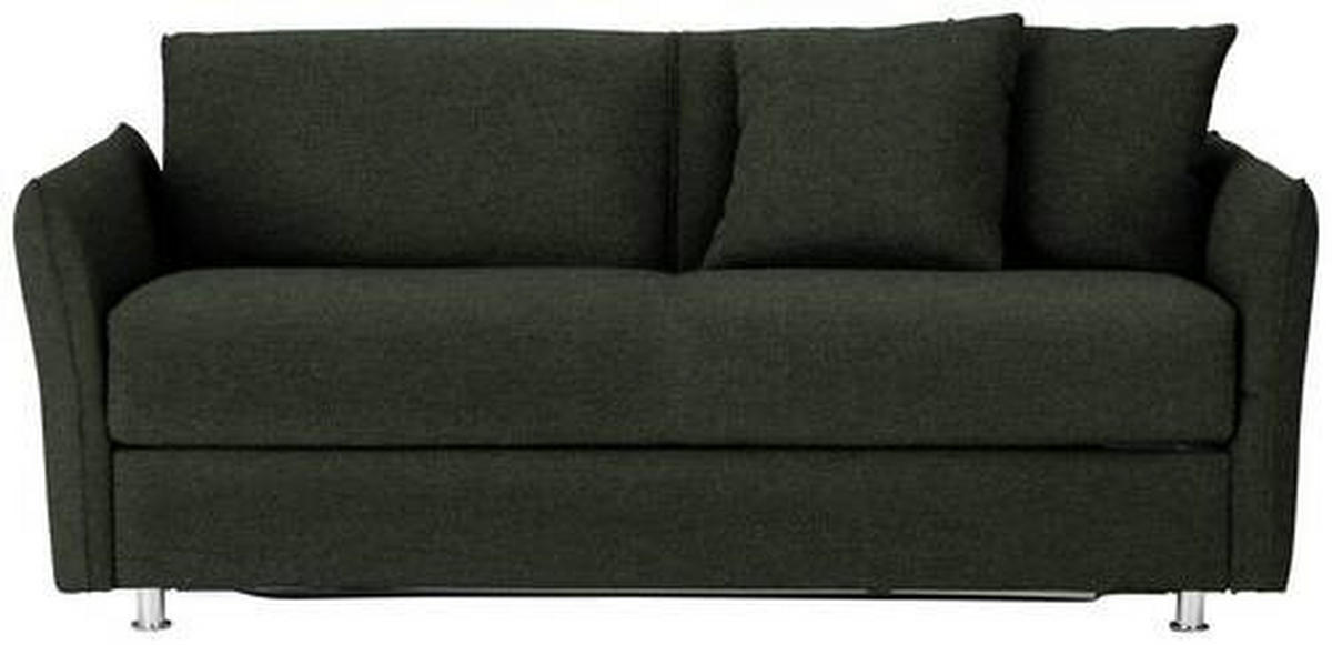 SCHLAFSOFA in Textil Dunkelgrün  - Chromfarben/Dunkelgrün, Modern, Textil/Metall (194/85/100cm) - Bali