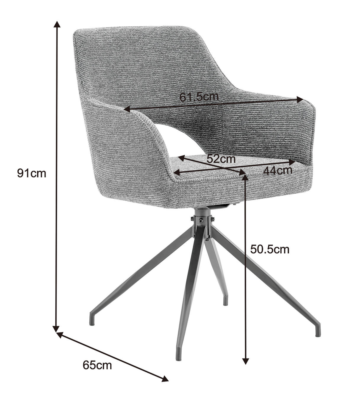 STOLICA S NASLONOM ZA RUKE  crna, Khaki  metal, tekstil      - Khaki/crna, Moderno, metal/tekstil (60/89/67cm) - Livetastic