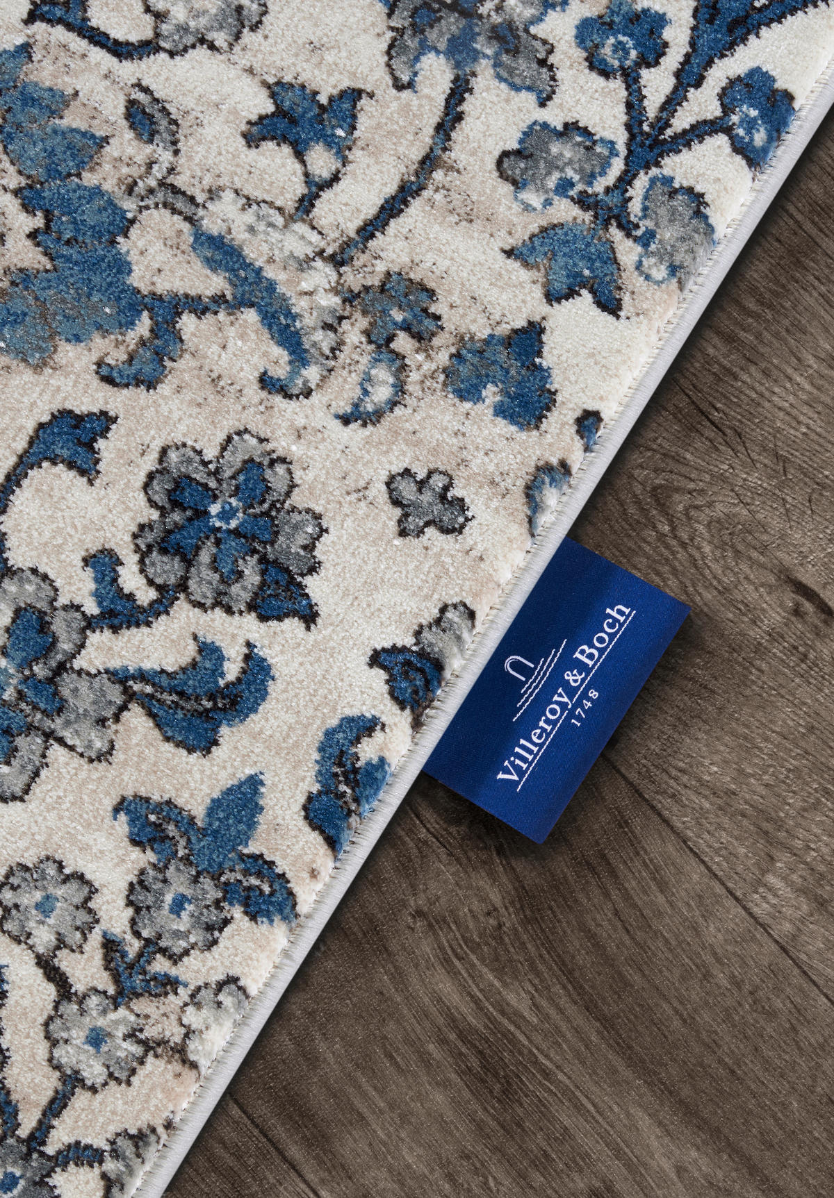 FLACHWEBETEPPICH 200/280 cm Kollektion 1869 Blau, Creme  - Blau/Creme, Design, Kunststoff/Textil (200/280cm) - Villeroy & Boch