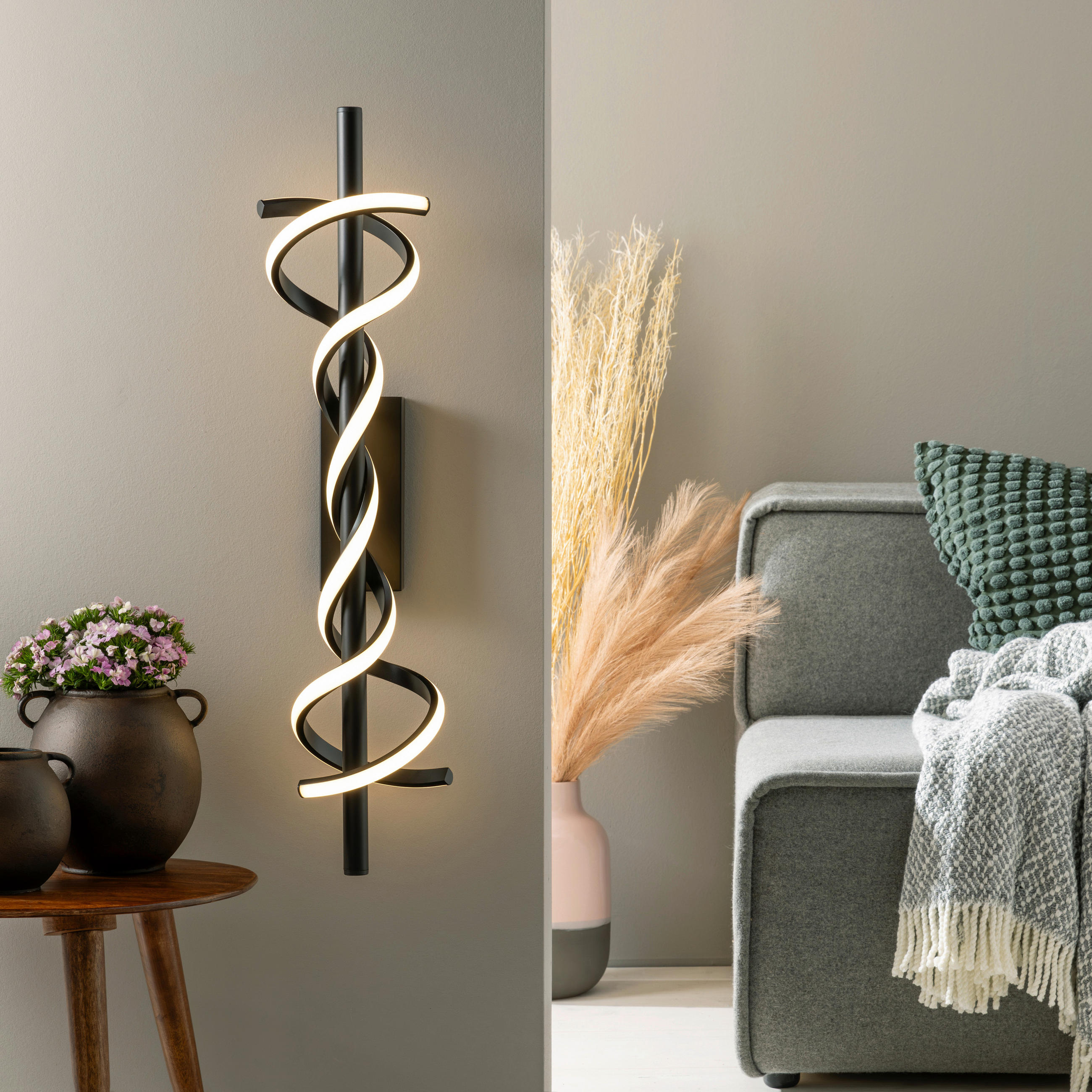 LED-DECKENLEUCHTE   - Schwarz, Design, Kunststoff/Metall (75,5/20/18cm) - Brilliant