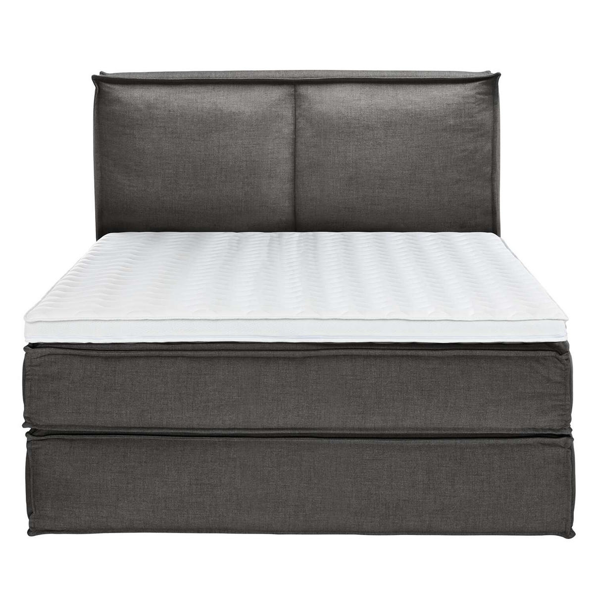 BOXSPRINGBETT 160/220 cm  in Anthrazit  - Anthrazit/Schwarz, Design, Kunststoff/Textil (160/220cm) - home24