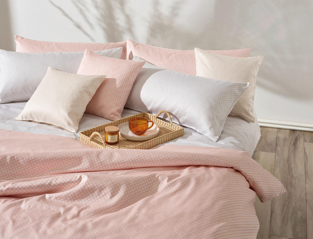 POSTELJINA MELLOW 200/200 cm damast pink  - pink, Konvencionalno, tekstil (200/200cm) - Curt Bauer