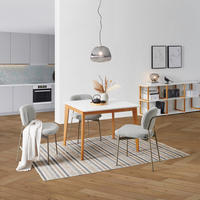 JEDILNA MIZA, masivno hrast bela  - barve hrasta/bela, Design, les (100-130/74/100cm) - Livetastic