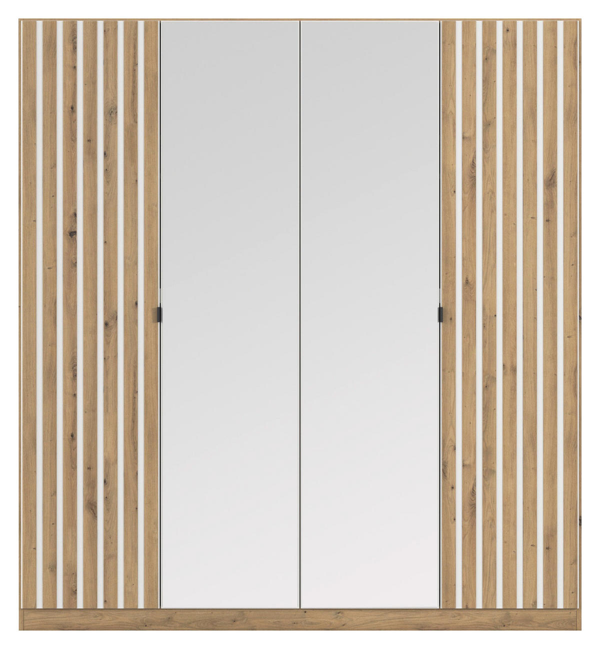 DREHTÜRENSCHRANK 181/197/54 cm,  in Weiß, Eiche Artisan, 4-türig  - Weiß/Eiche Artisan, MODERN, Holzwerkstoff/Metall (181/197/54cm) - Rauch Möbel