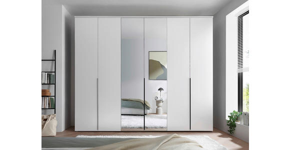 DREHTÜRENSCHRANK  in Weiß  - Schwarz/Weiß, MODERN, Glas/Holzwerkstoff (270/225/52cm) - Carryhome