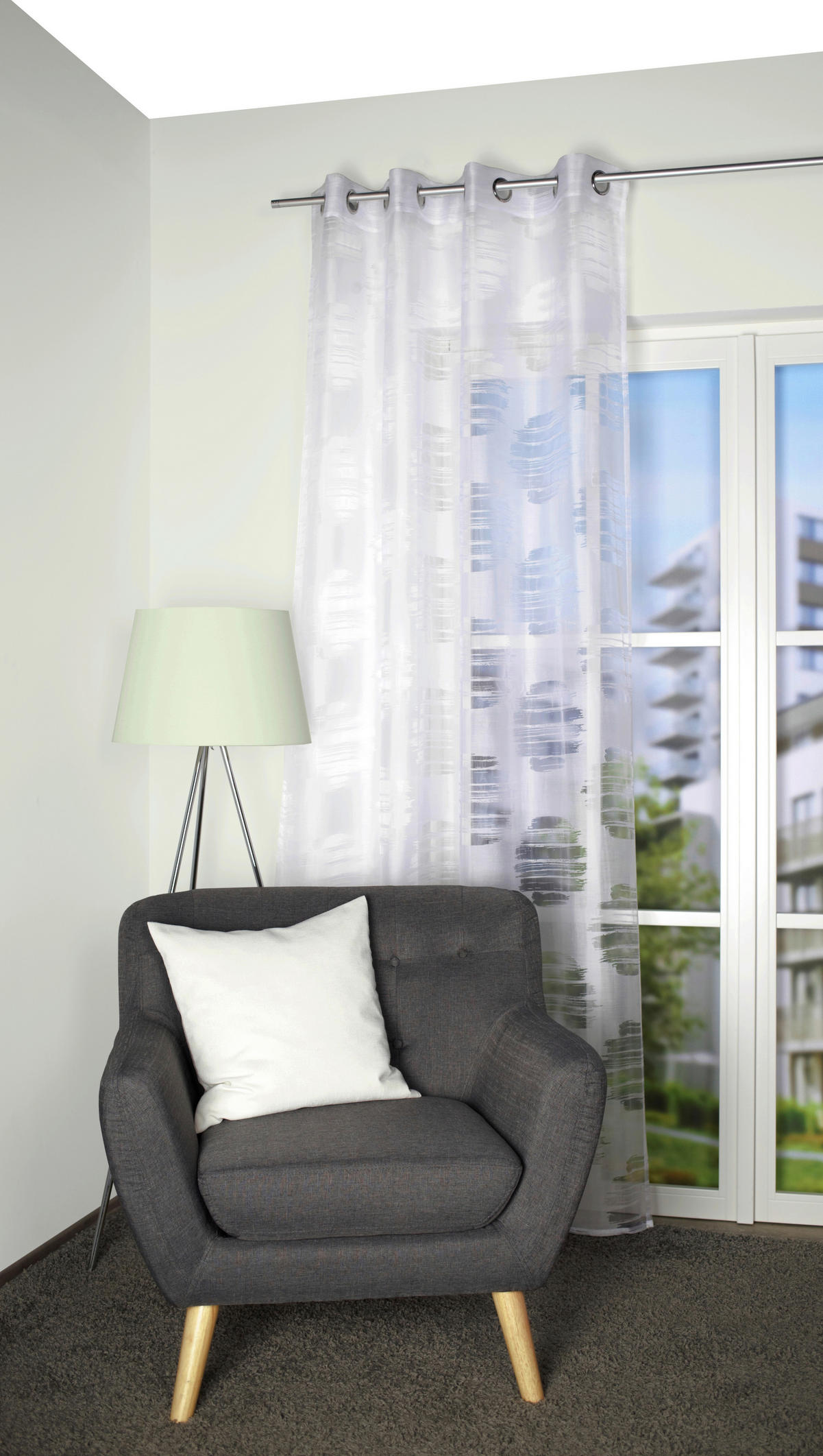 ÖSENSCHAL BRENNON halbtransparent 140/240 cm   - Weiß, Design, Textil (140/240cm)