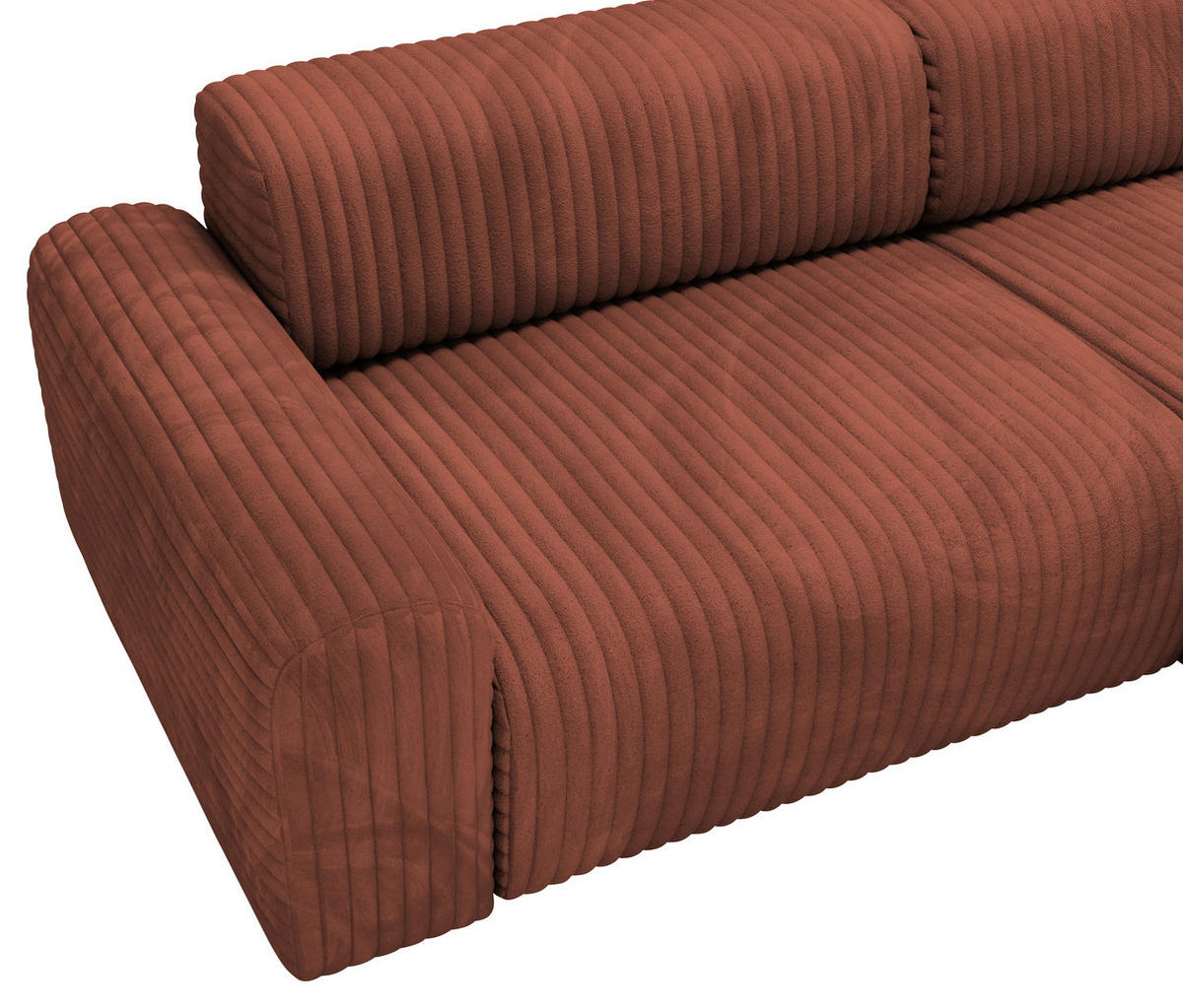 ECKSOFA Bronzefarben Cord  - Schwarz/Bronzefarben, Design, Kunststoff/Textil (292/178cm) - home24