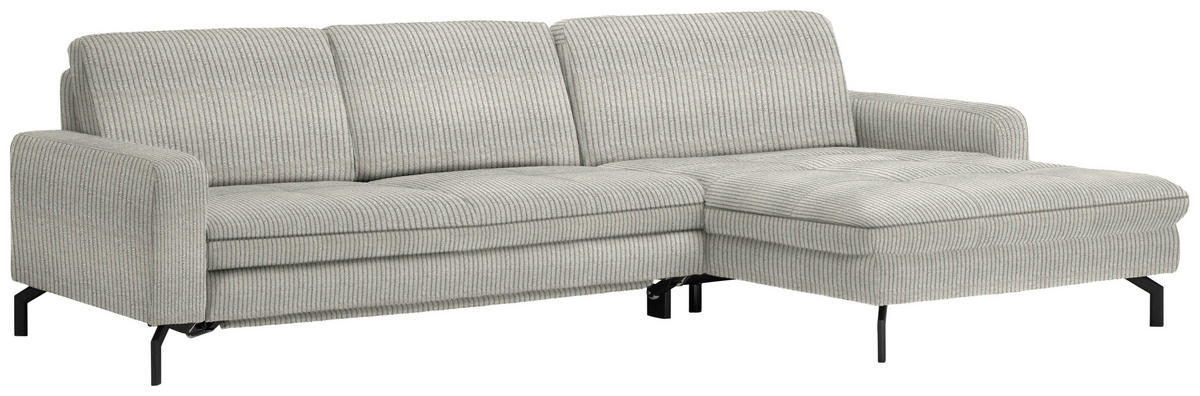 ECKSOFA in Cord Hellgrün  302/178 cm  - Schwarz/Hellgrün, Design, Textil/Metall (302/178cm) - Beldomo Style