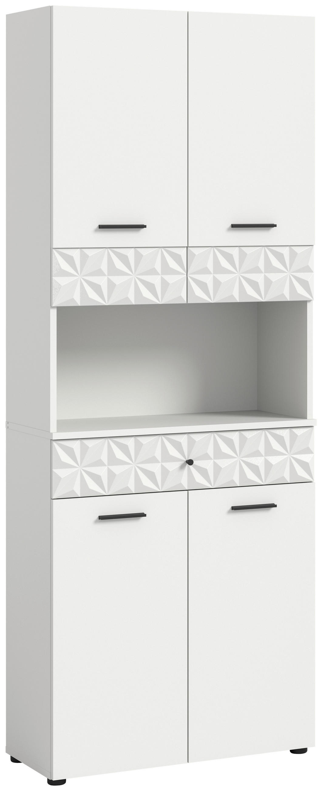 HOCHSCHRANK 70/187/34 cm  - Schwarz/Weiß, MODERN, Holzwerkstoff/Kunststoff (70/187/34cm) - MID.YOU