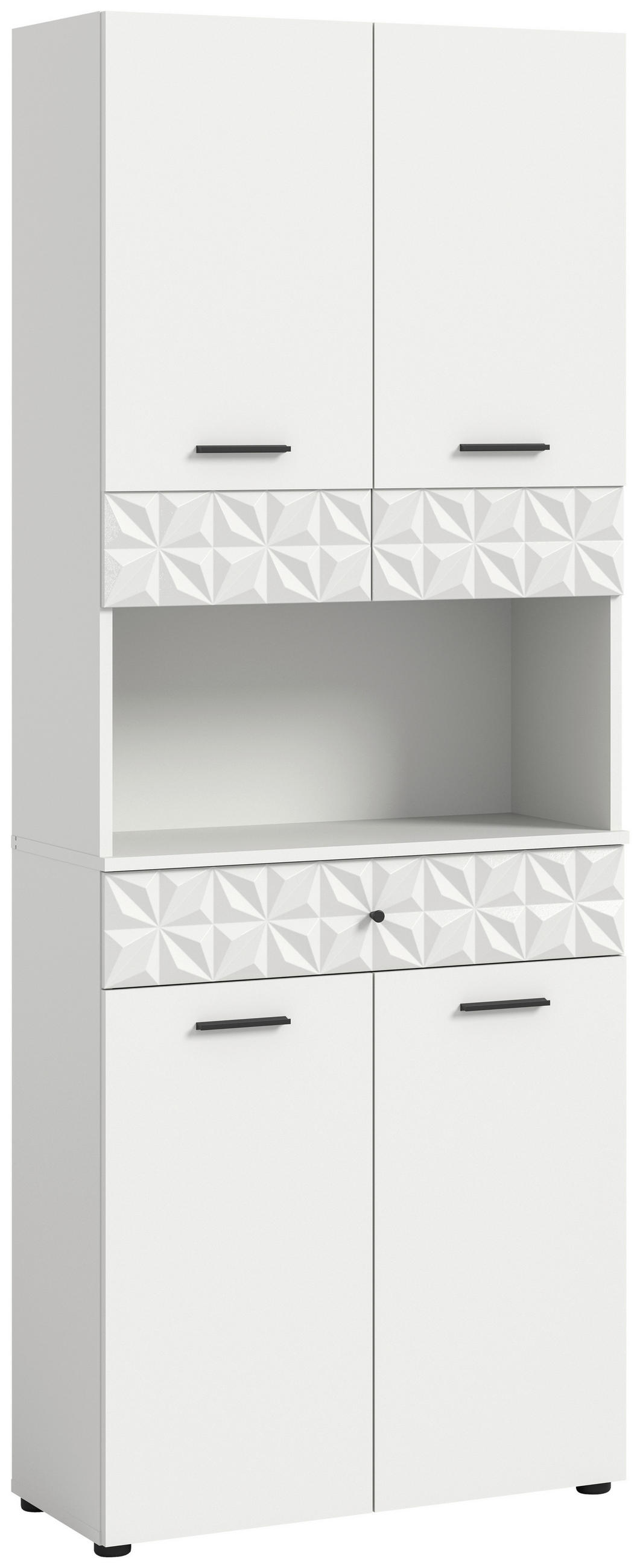 HOCHSCHRANK 70/187/34 cm  - Schwarz/Weiß, MODERN, Holzwerkstoff/Kunststoff (70/187/34cm) - MID.YOU