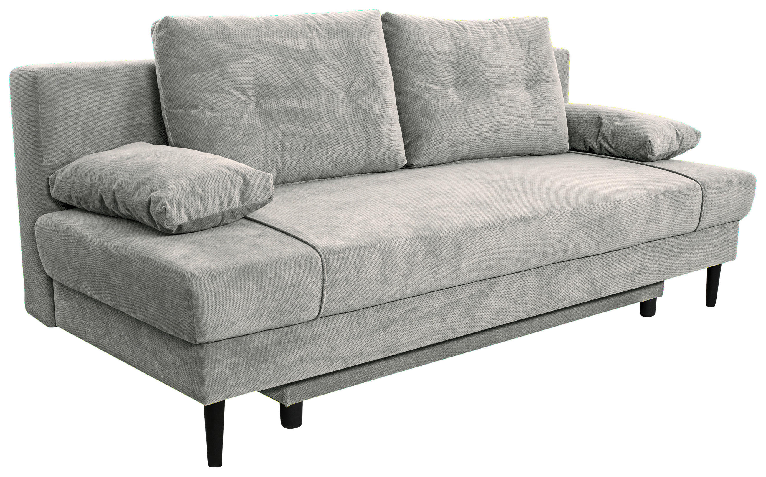 SCHLAFSOFA Webstoff Hellgrau  - Hellgrau/Schwarz, KONVENTIONELL, Holz/Kunststoff (199/88/88cm) - Carryhome