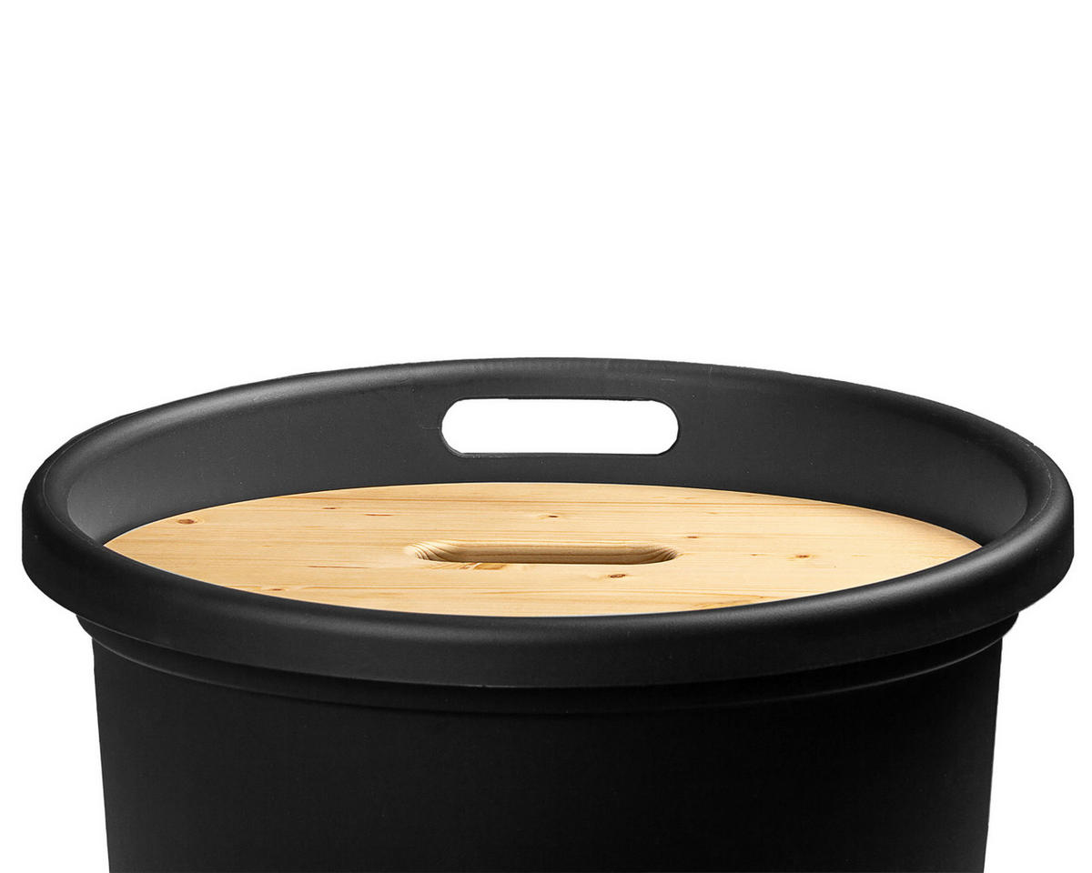 AUFBEWAHRUNGSBOX     - Anthrazit, Basics, Holz/Kunststoff (39,7/60,5/39,7cm)
